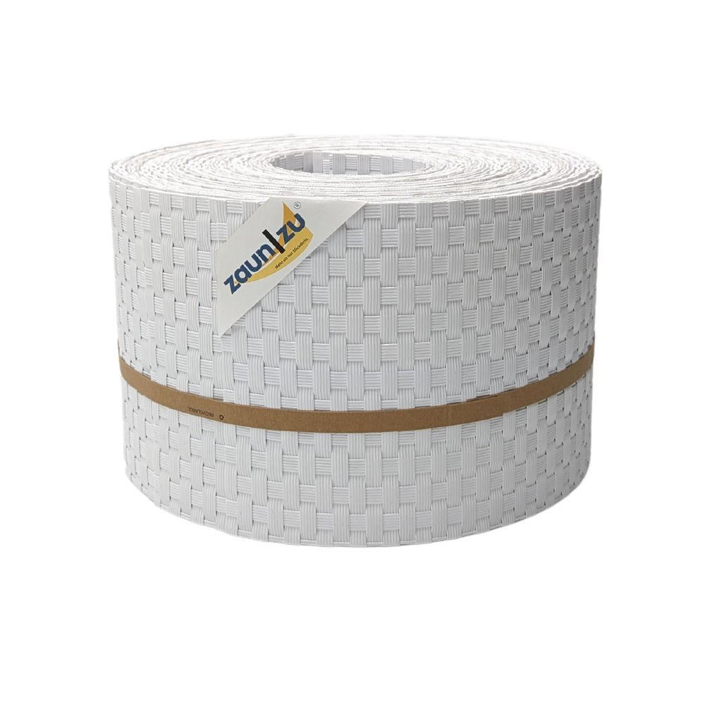 SICHTSCHUTZSTREIFEN Rattan für Doppelstabmatten UV-beständig Weiß 10x 2,55m - Weiß, Kunststoff (2550/19cm) - ZAUN|ZU