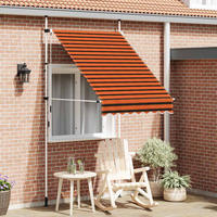EINZIEHBARE Markise Handbetrieben 150 cm Orange und Braun - Multicolor, Textil (150/1/1cm) - furnicato