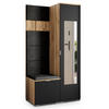 GARDEROBENSCHRANK VIRA 95/181/51 cm Modern Eiche Wotan - Eiche Wotan/Schwarz, Holzwerkstoff (95/181/51cm) - MASSENO