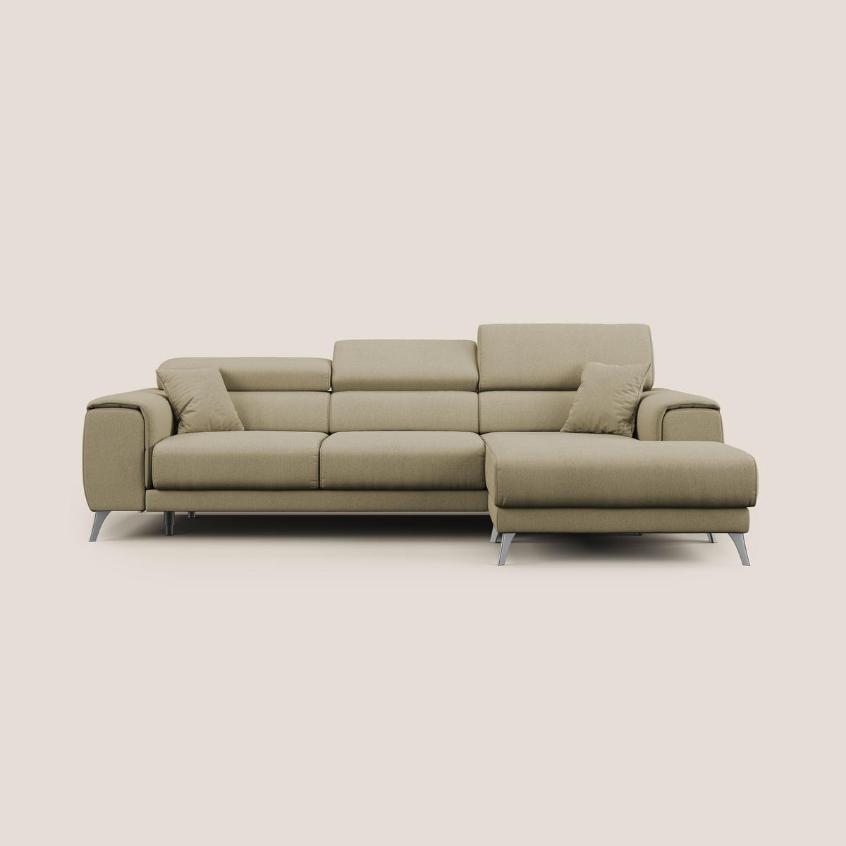ECKSOFA RECHTS Fusion - Beige, Textil (260/102cm) - Divani.store