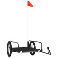 FAHRRADANHÄNGER Schwarz 135/70/37 Cm Eisen - Schwarz, Metall (70/37/135cm) - vidaXL