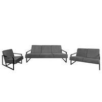 POLSTERGARNITUR (3-2-1) - Strukturstoff - Grau, Textil (1/1/1cm) - home24