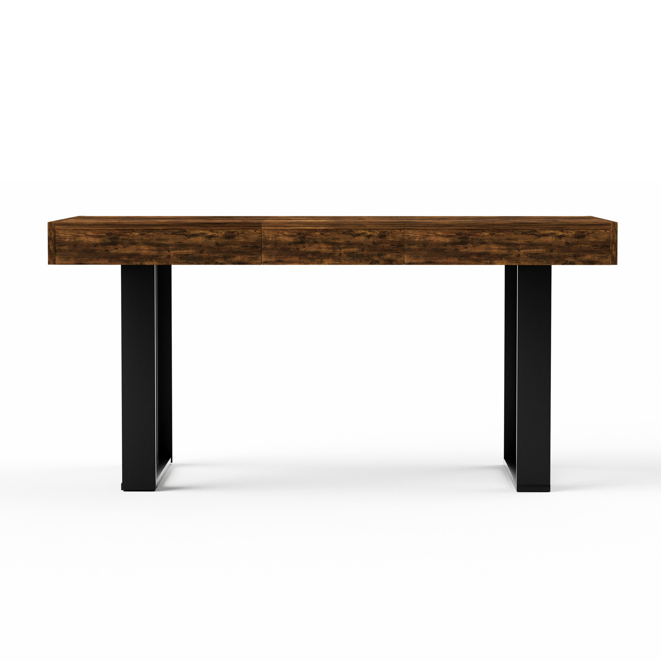 ESSTISCH 120–160 cm, Rustikalbraun/Schwarz - Schwarz, Holzwerkstoff (120/75/75cm)
