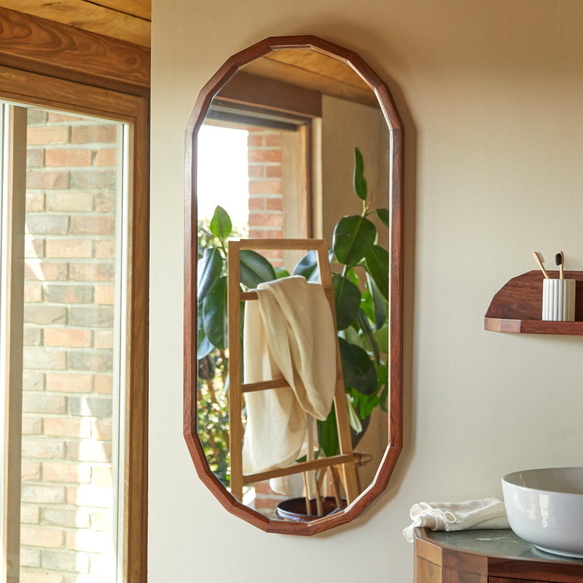 SPIEGEL Jade Braun aus Palisander - Braun, Holz (56/120/3cm) - Tikamoon