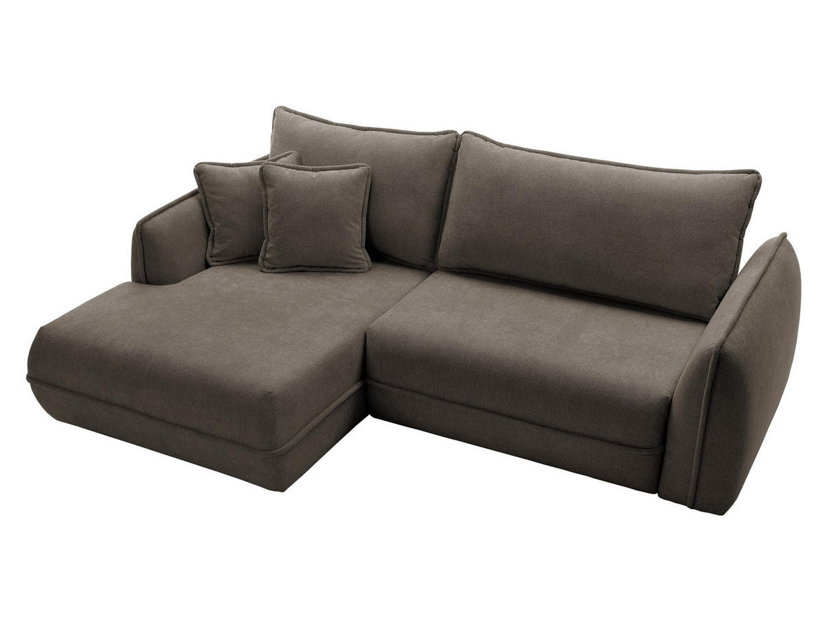 ECKSOFA Moho, Seite: Links - Schwarz/Braun, Holz/Kunststoff (254/162cm) - MIRJAN24