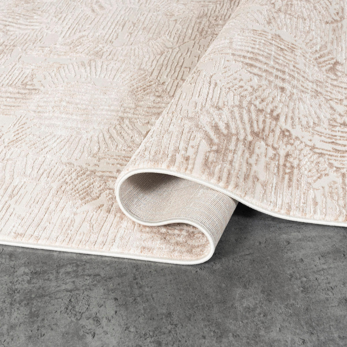 TEPPICH Beige Modern Geometrisch - Rechteckig Abstrakt - Weiß - 200 x 300 cm - Ecru/Beige, Textil (200/300cm) - Mazovia