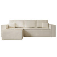 ECKSOFA Prato XL Beige Links - Beige/Schwarz, Holz/Kunststoff (170/280cm) - Graingold