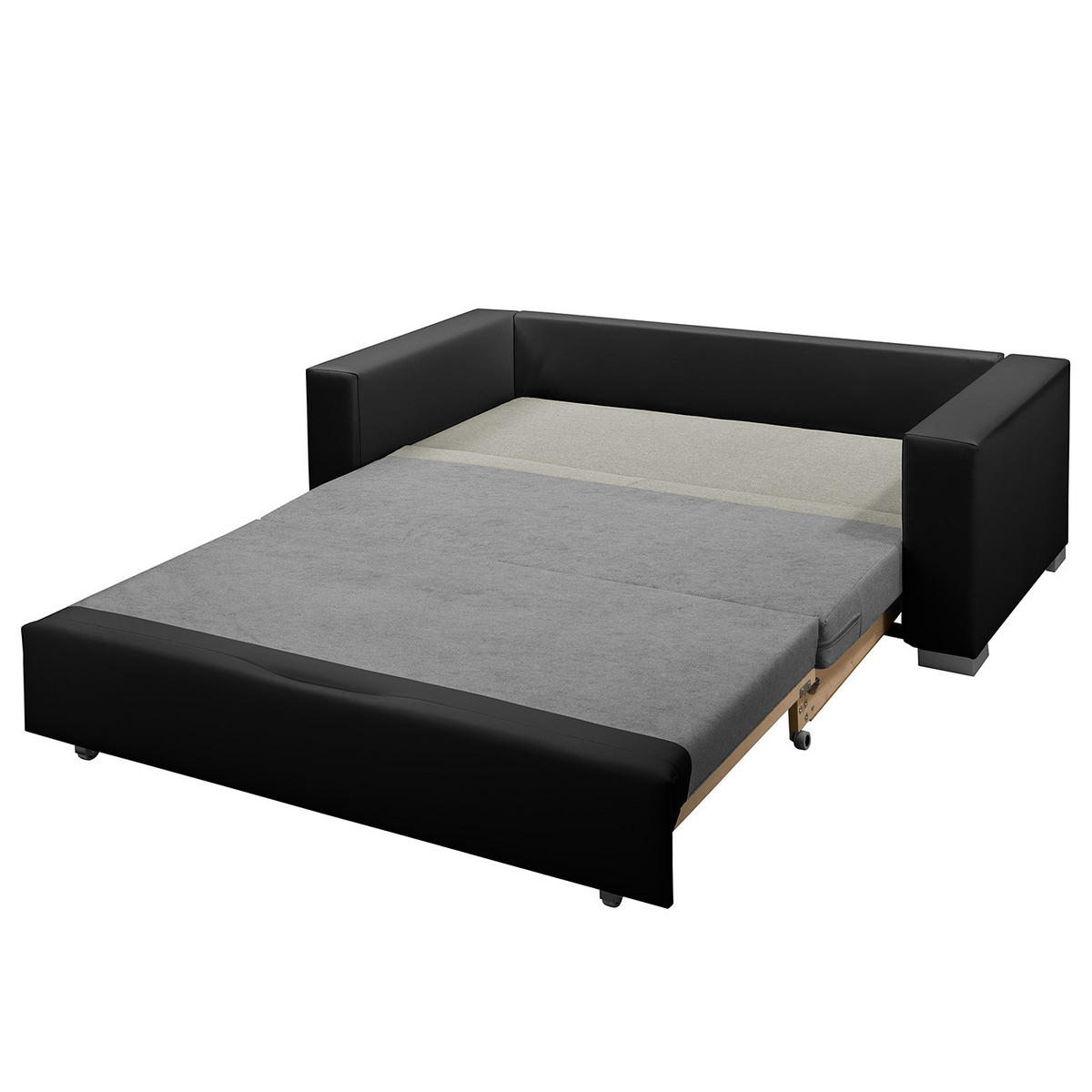 SCHLAFSOFA - Silberfarben/Schwarz, Kunststoff/Textil (193/90/90cm) - home24