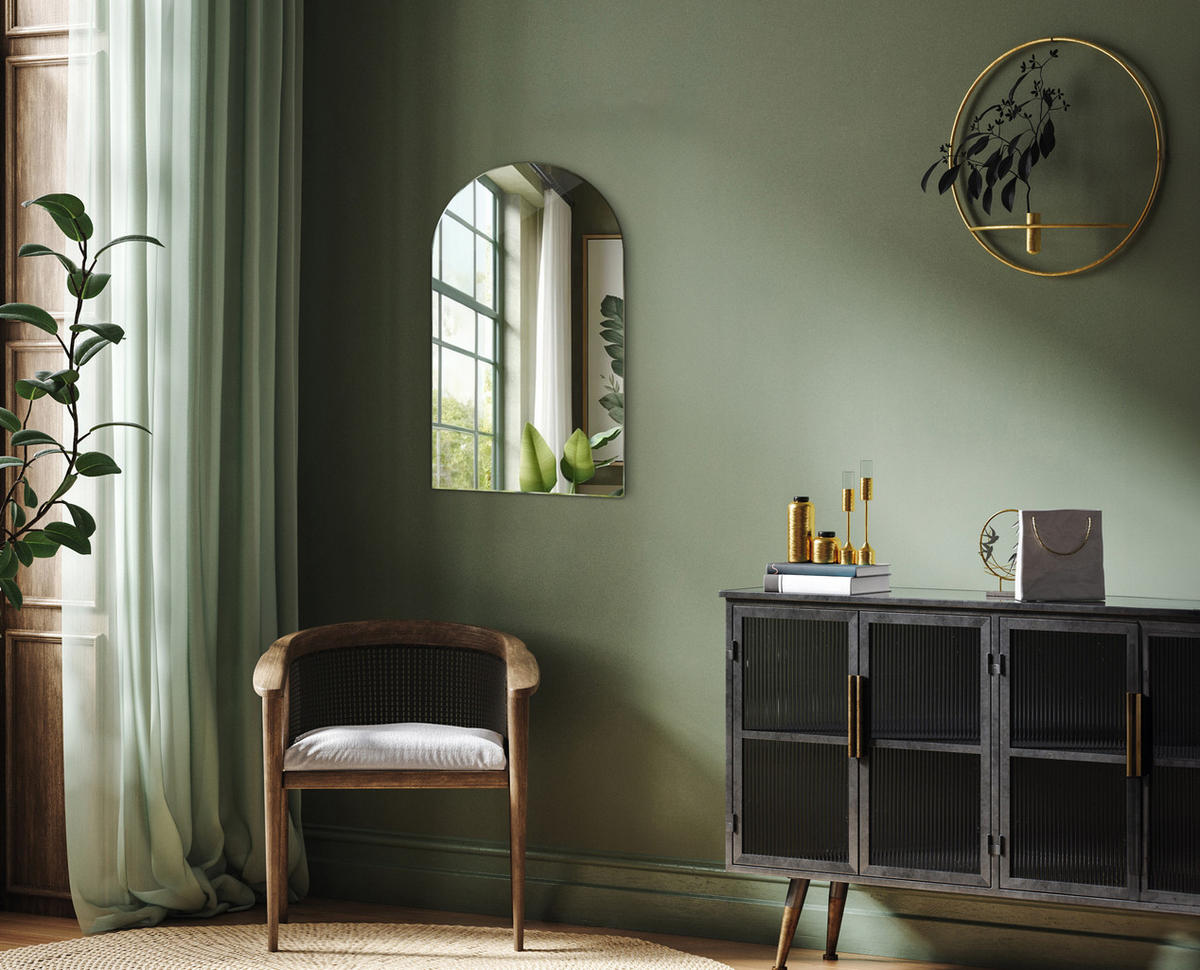 SPIEGEL 45x80 cm Wandspiegel Ovale Form Asymmetrisch Modern - Transparent, Glas (45/80/45cm) - TULUP