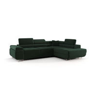 ECKSOFA EMILY mit Schlaffunktion Poso 14 Rechts - Dunkelgrün, Textil (275/200cm) - Bedante