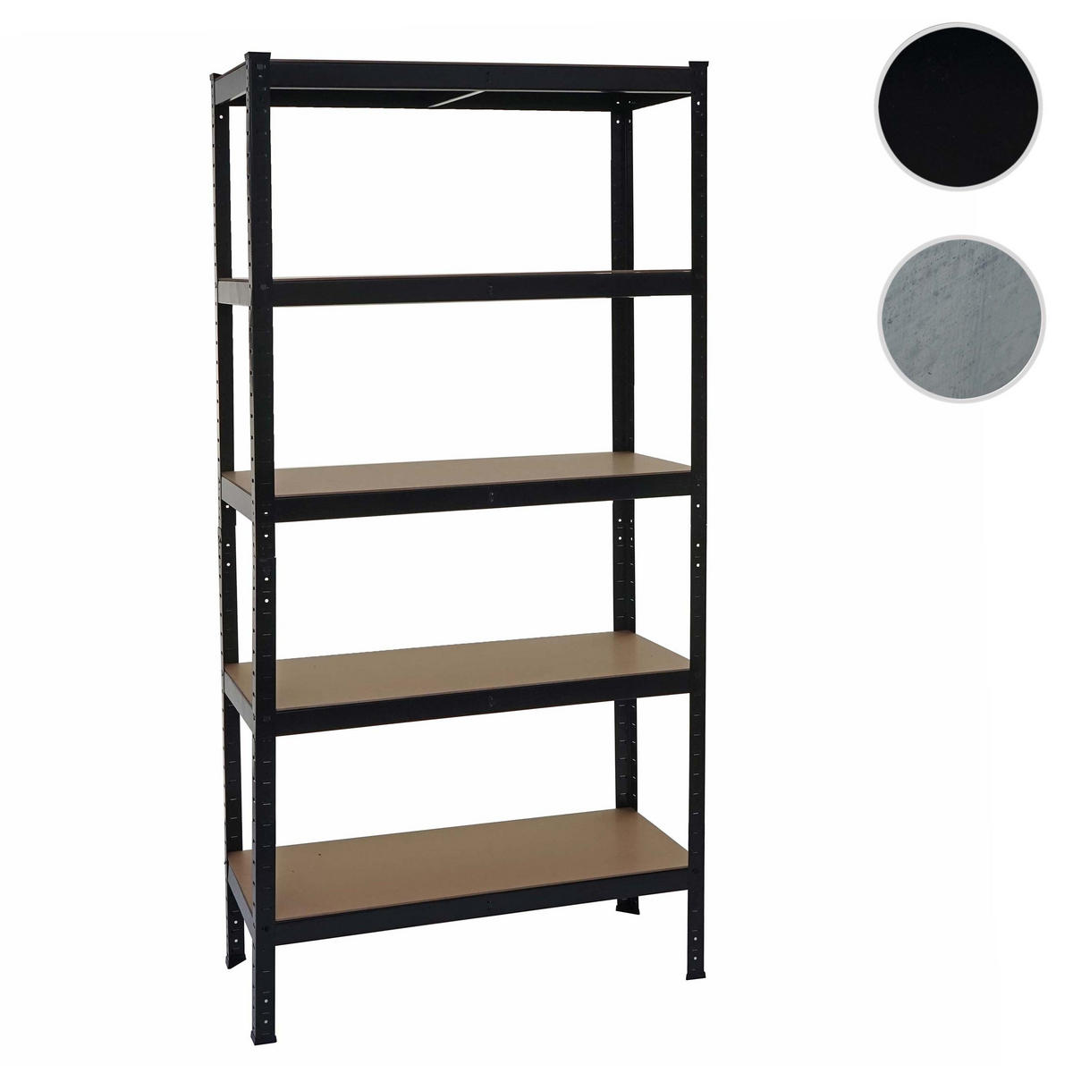 SCHWERLASTREGAL Schwarz, Braun - Schwarz/Braun, Metall (90/180/40cm) - MCW