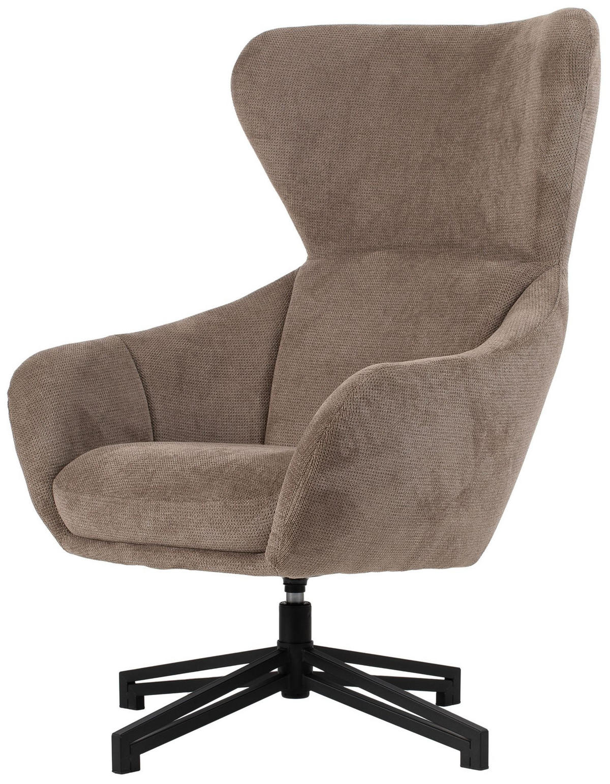 OHRENSESSEL Marconia - drehbar - braun - Schwarz/Braun, Textil/Metall (74/109/80cm) - bene living