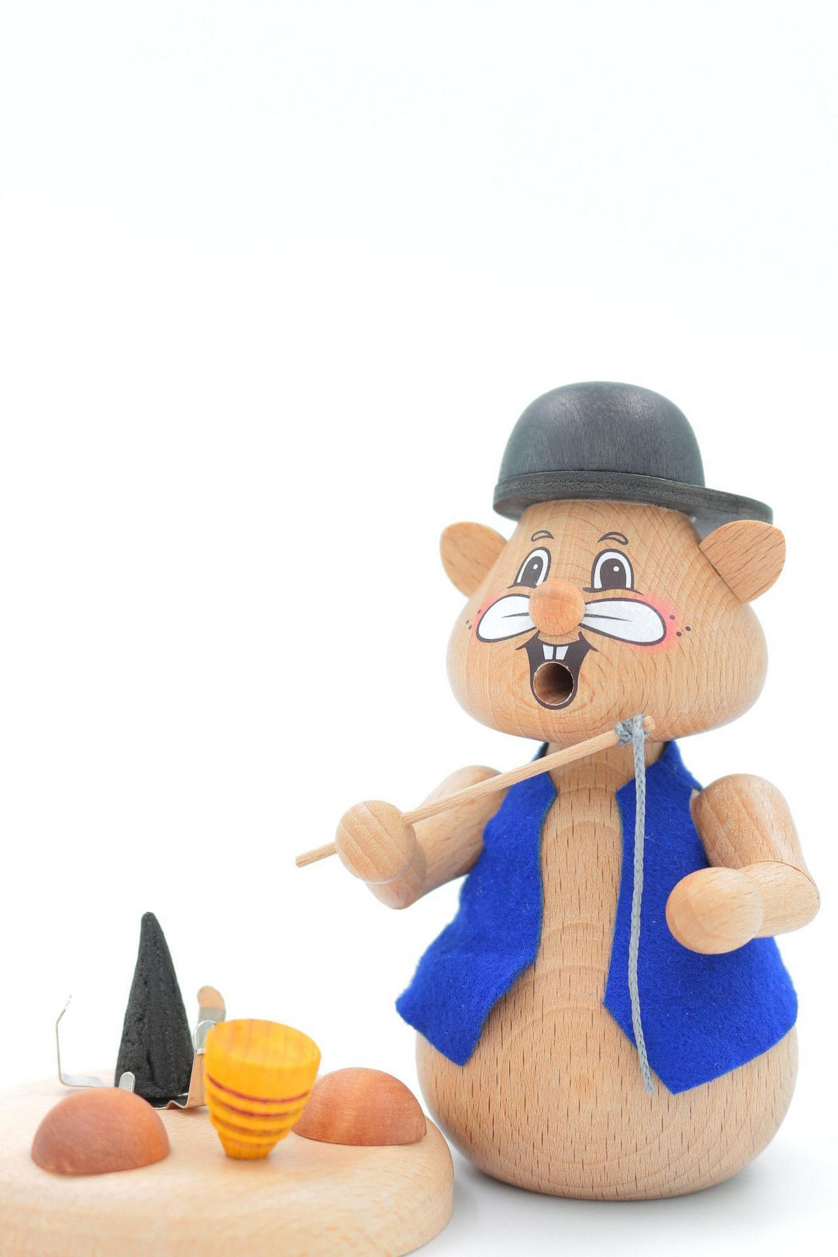 RAUCHFIGUR Hamster Kind spielend 13 cm - Multicolor, Holz (8/13/0.1cm)