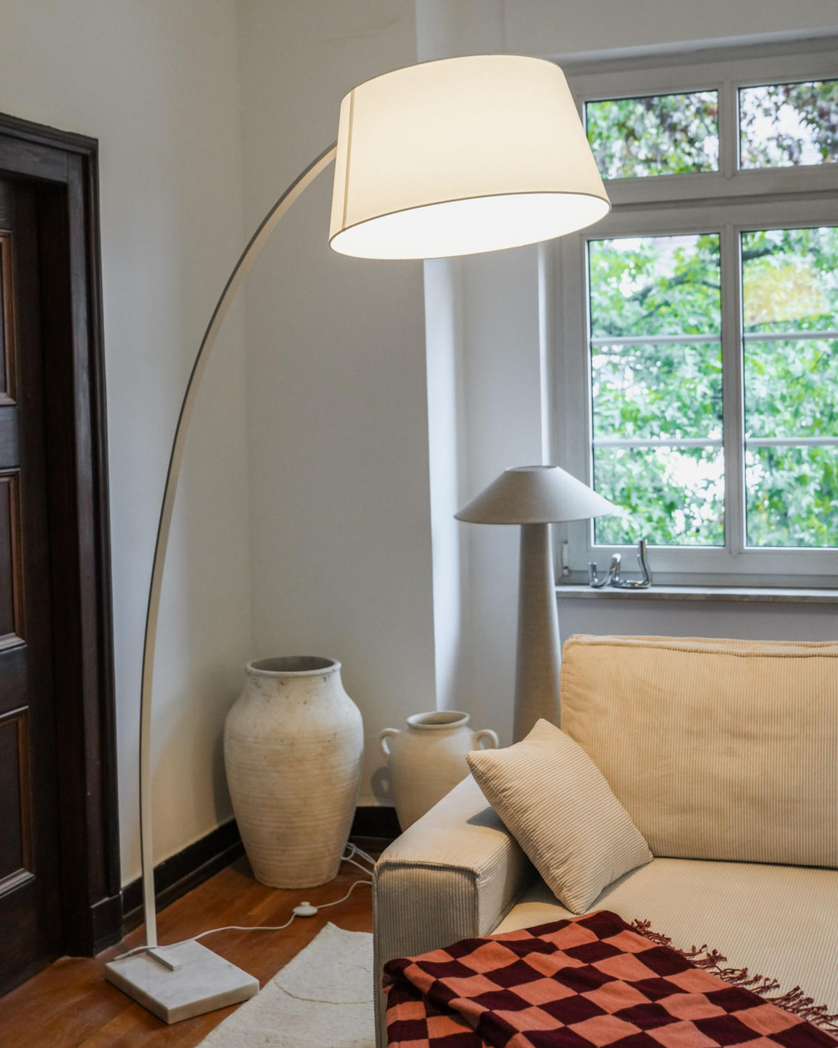 STEHLAMPE Benue 50/160/188 cm - Weiß, Metall (50/50/188cm) - Beliani