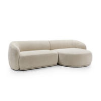 ECKSOFA Nobis Beige, Modulares Sofa mit abgerundeter Seite, rechte seite - Beige, Holzwerkstoff/Textil (288/147cm) - Bettso