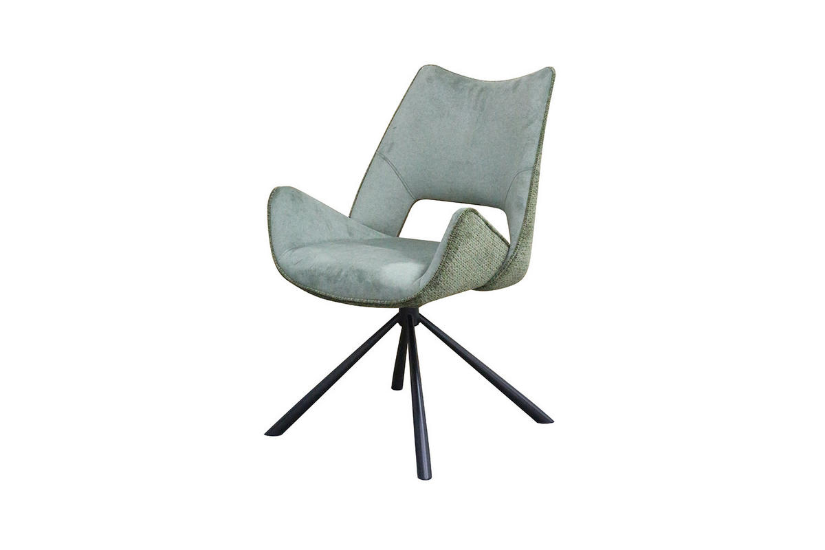 ESSZIMMERSTUHL VELO Grün Webstoff - Schwarz/Grün, Kunststoff/Textil (57/89/61cm) - KAWOLA