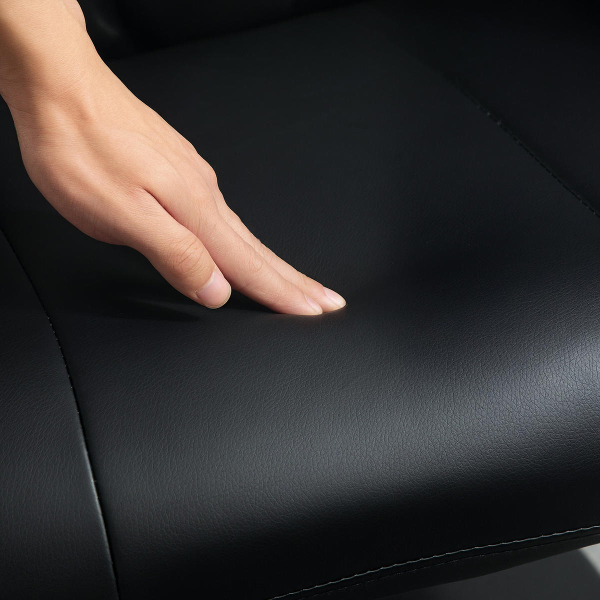 SESSEL 70/79/105 cm in Schwarz mit Hocker und Liegefunktion - Schwarz, Kunststoff (70/105/79cm) - Flora Grace