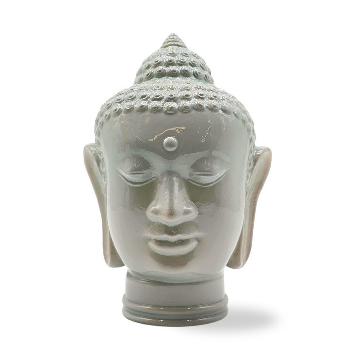DEKO GLASKOPF THAI BUDDHA Glas, 30 cm Höhe OP3 hellgrau - Hellgrau, Glas (19/30/19cm) - DESIGN DELIGHTS