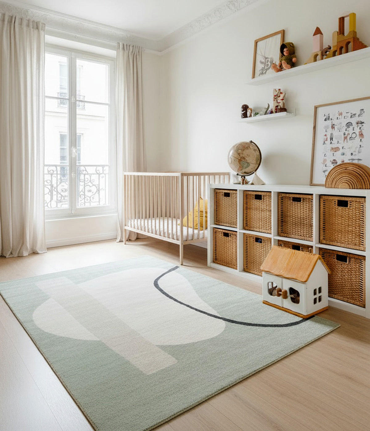 GEOMETRISCHER Teppich weich und bequem grün - Grün, Textil (160/230cm) - AFK Living