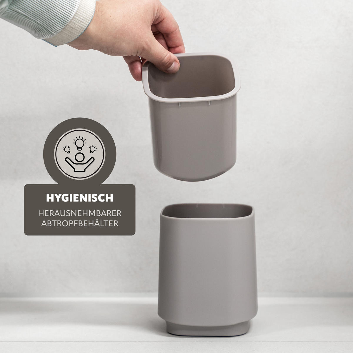 WC-GARNITUR VALONA, Soft-Touch, taupe - Taupe, Kunststoff (10/38/10cm) - eluno