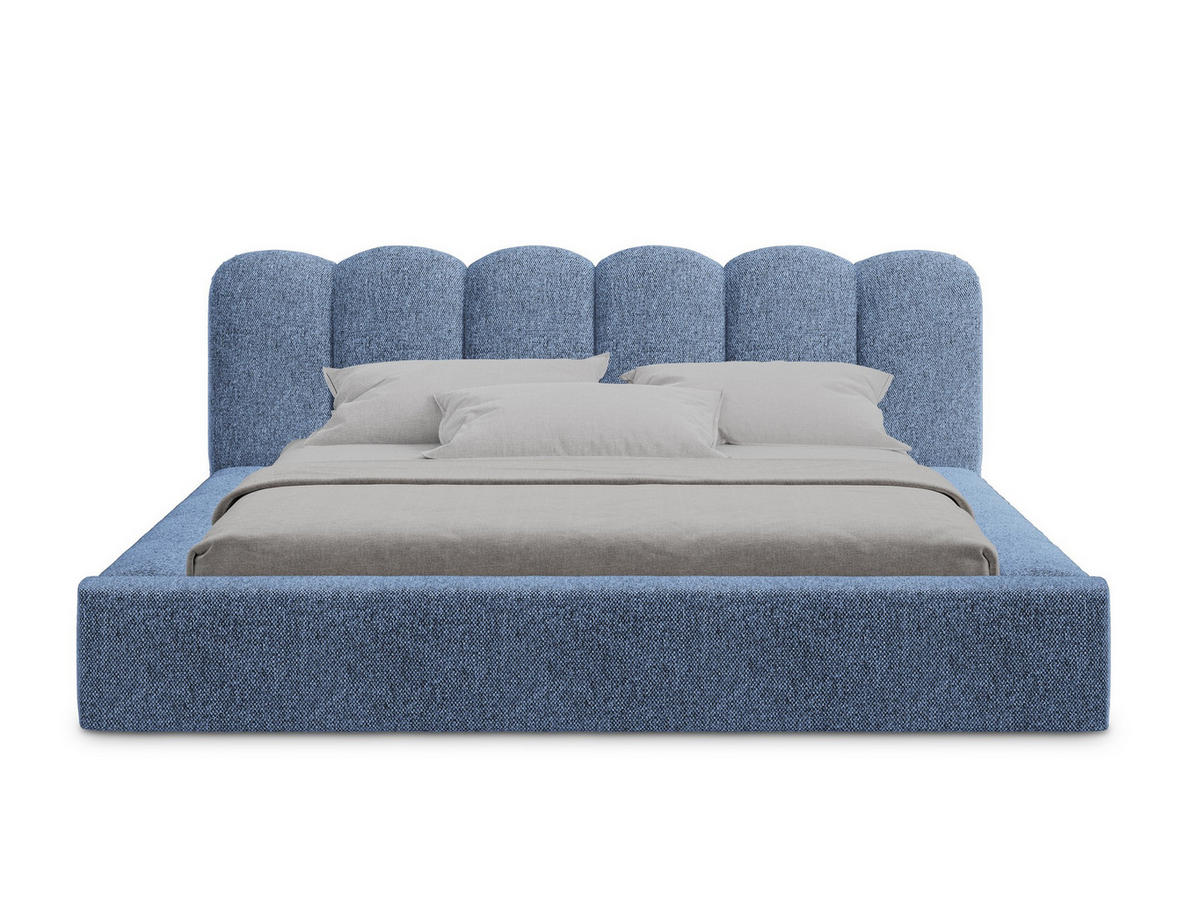 POLSTERBETT mit Bettkasten und Lattenrost 220x238 Blau - Blau/Schwarz, Kunststoff/Textil (180/200cm) - Makamii