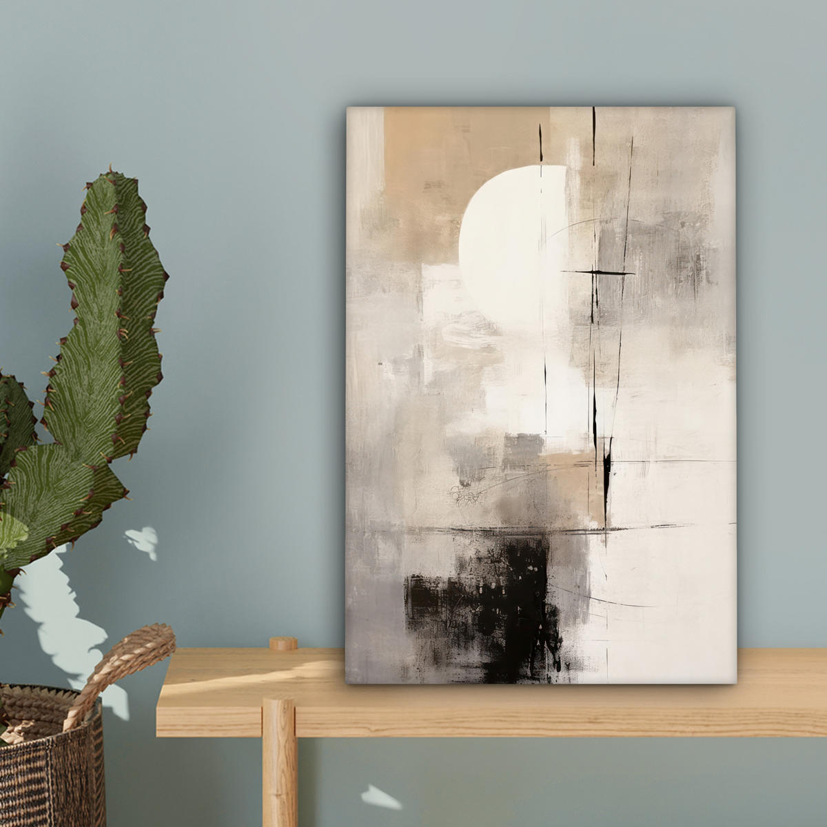 LEINWANDBILD Abstrakt - Kunst - Grau 20x30 cm - Hellgrau, Textil (20/30cm) - MuchoWow