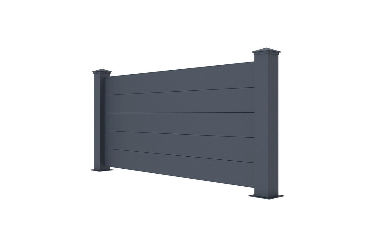 VORGARTENZAUN 5er-Set Niesen grau 1,9m H.90cm aluminium - Grau, Metall (945/89cm) - Casanoov