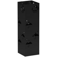 SCHIRMSTÄNDER mit 4 Haken, Stahl 15,5 x 15,5 x 49 cm Schwarz - Schwarz, Metall (15.5/49/15.5cm) - HOMCOM