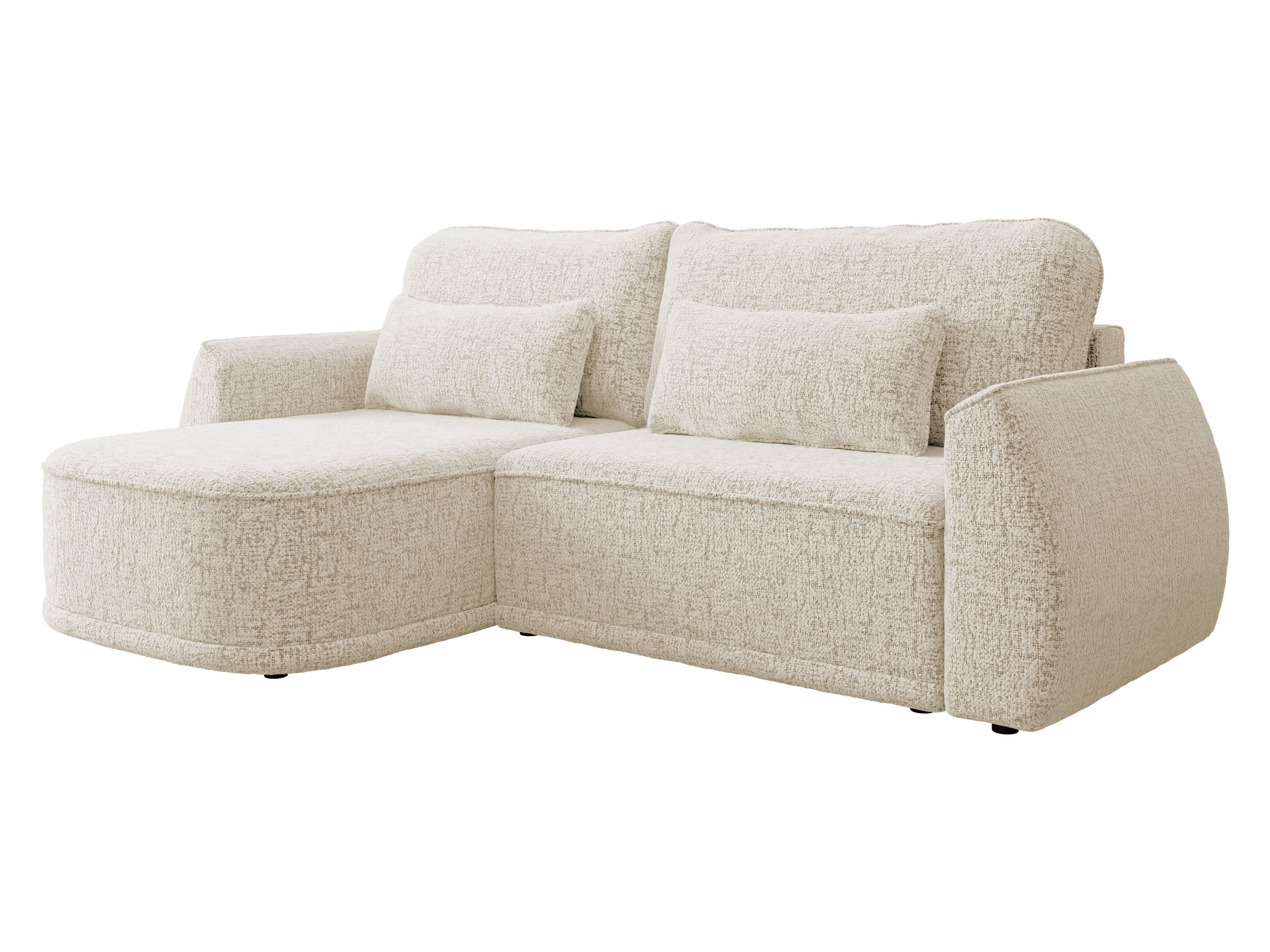 ECKSCHLAFSOFA Lorenzo - Creme/Schwarz, Holz/Kunststoff (260/165cm) - MIRJAN24