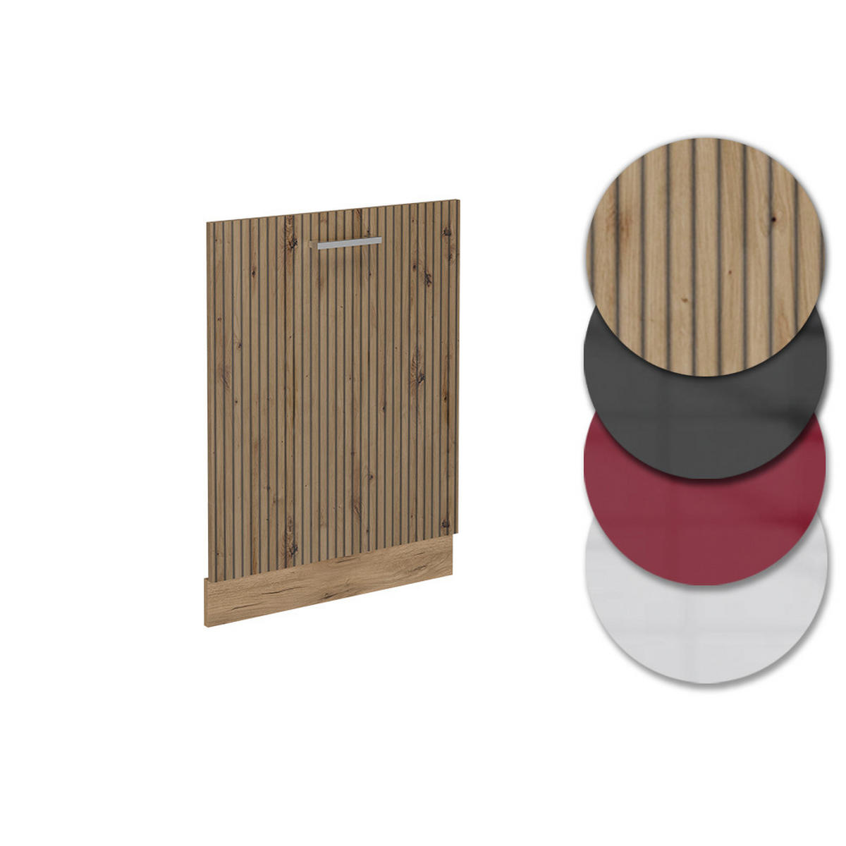 GESCHIRRSPÜLBLENDE R-Line Artisan-Eiche 60 cm , AP Anthrazit - Honigeiche/Eiche Artisan, Holzwerkstoff (60/81.8/1.6cm) - Vicco