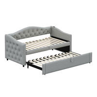 AUSZIEHBETT 90/180/200 cm DE-01934, in Grau, mit USB-Anschluss - Grau, Metall (90/200cm) - ComfortXL