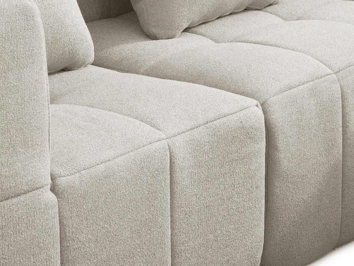 2-SITZER-SOFA Bouclé-Stoff Cremebeige - Beige, Textil (180/73/95cm) - MILYsofa