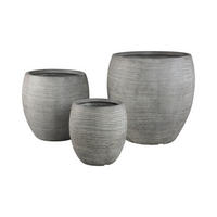 TOPF Giulietta Grau 55/55/54.5cm 3er-Set - Grau, Kunststoff (54.5cm) - PTMD Collection