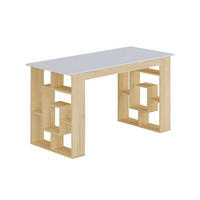 SCHREIBTISCH mit 10 Regalfächern - Holzfarben & Weiß - JOVISO - Naturfarben, Holz (140/60/75cm) - Vente-Unique