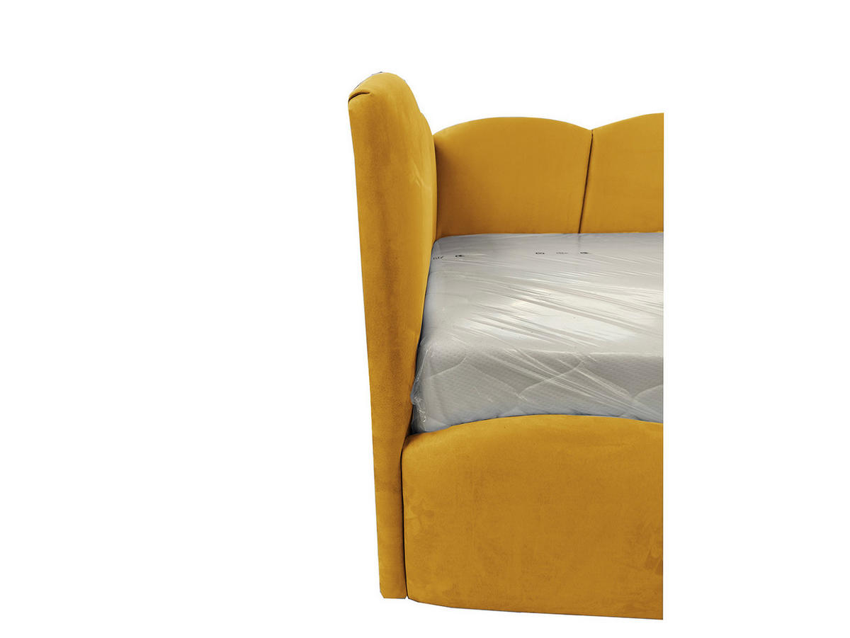 KINDERBETT TIM 90x200 rechts Honigfarbe mit Bettkasten & Rausfallschutz - Honig, Textil (90/200cm) - KS Home Concept