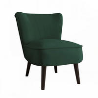 SESSEL DANTE 67/76/76 cm, Samtstoff Grün - Schwarz/Grün, Holz/Textil (67/76/76cm) - Idohome