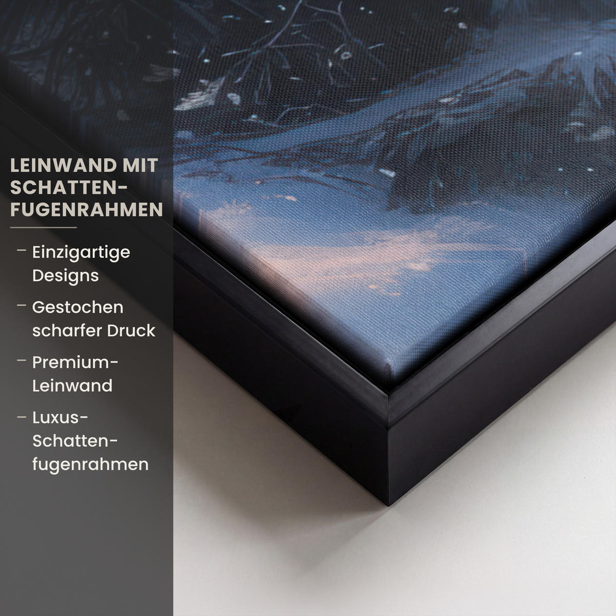 LEINWAND Bilder mit Rahmen - Weihnachtszug - Schnee - Winter - Weihnachten - 60x40 - Dunkelrot, Textil (60/40cm) - MuchoWow