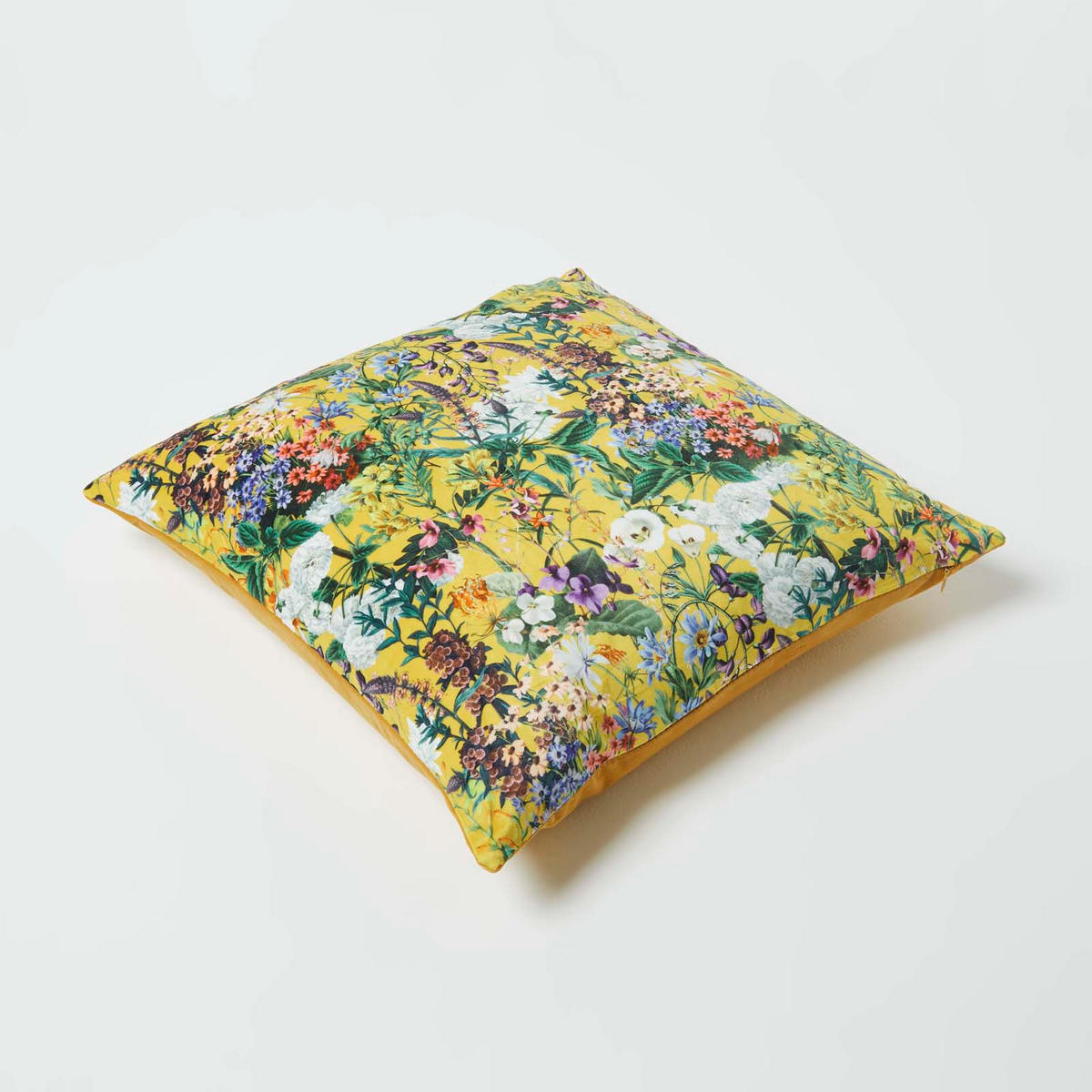 KISSENHÜLLE Botanical Garden – Samt gelb 46/46 cm - Gelb, Textil (46/46cm) - Homescapes