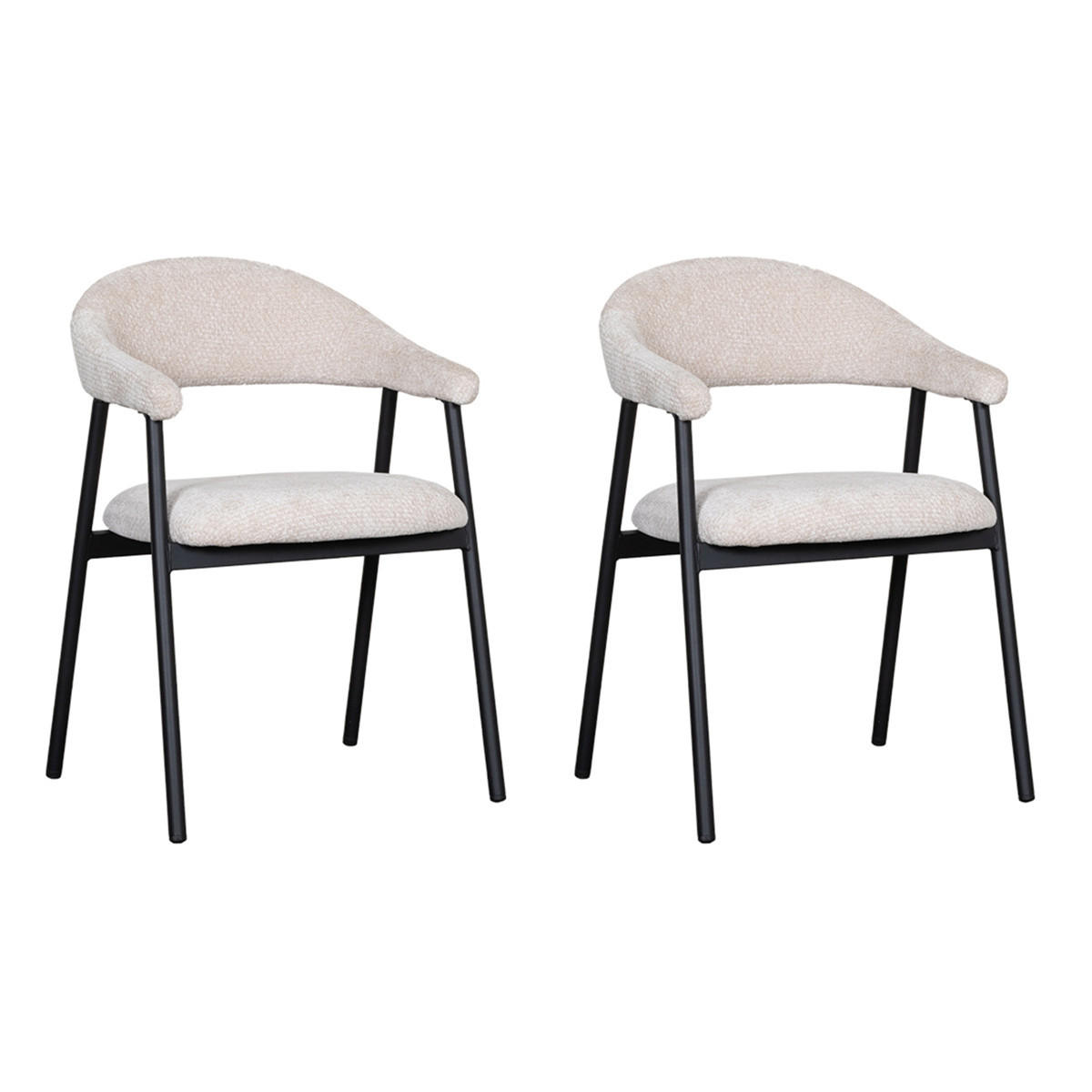 ESSZIMMERSTUHL Amaze Beige 54/54/80 cm 2er-Set - Creme, Textil (54/80/54cm) - LABEL51