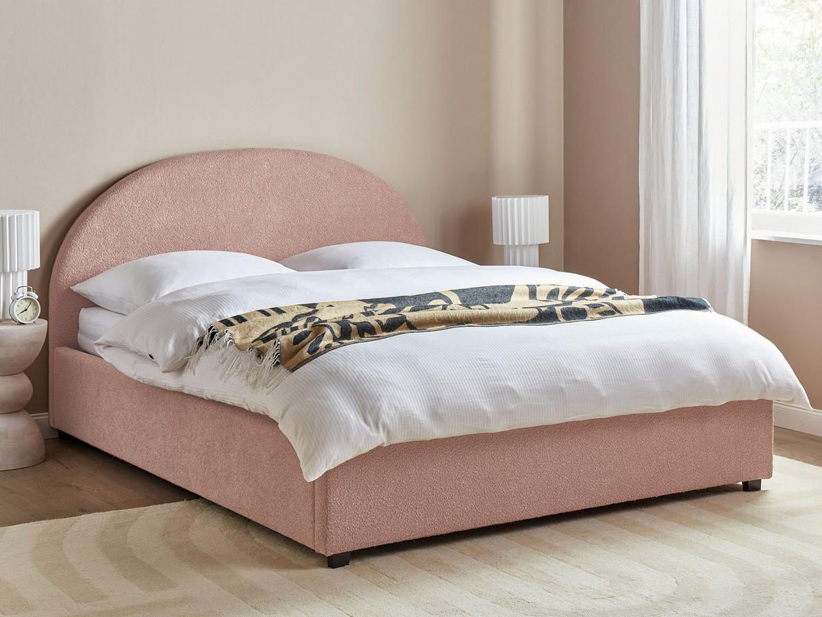 BETT mit Stauraum 160x200 cm Rosa Vaucluse - Pink, Textil (160/200cm) - Beliani