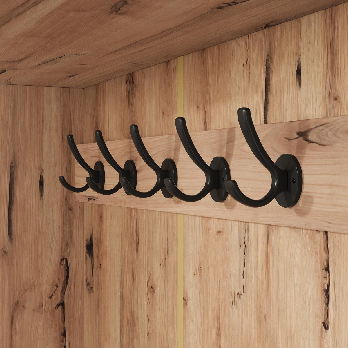 GARDEROBE holzwerkstoff LED inkl. sitzbank, led-beleuchtung - Naturfarben, Holzwerkstoff (80/185/35cm) - Urban Meuble