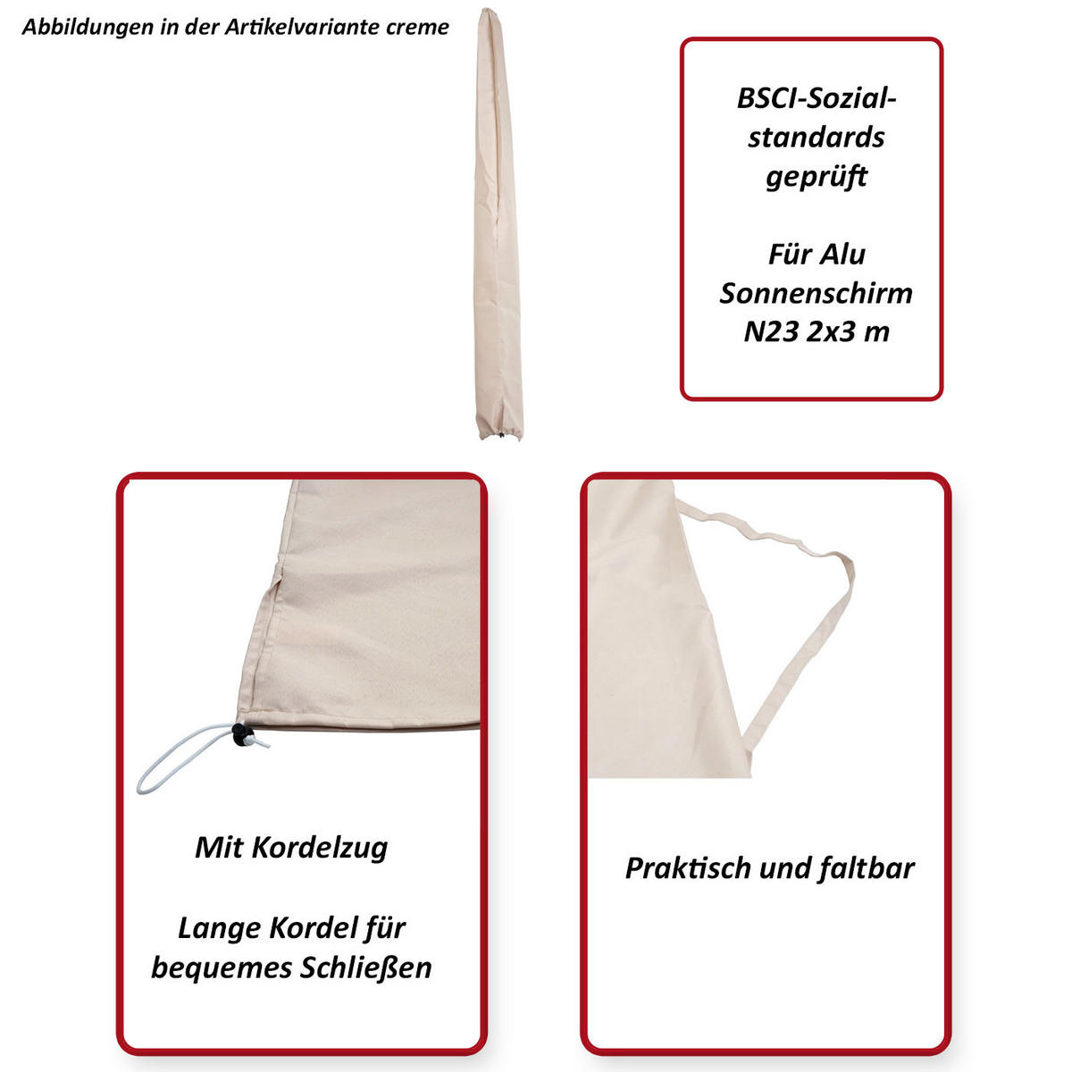 SCHUTZHÜLLE FÜR SCHIRM Anthrazit - Anthrazit, Textil (32/185/32cm) - MCW