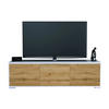 TV-BOARD Elena, Lowboard mit Push-to-Open, Made in Germany, Moderner Fernsehschrank, Weiß matt/Eiche Evoke (152,5 x 43 x 37 cm) - Eiche Wotan, Holzwerkstoff (152.5/43/37cm) - InnoFurn