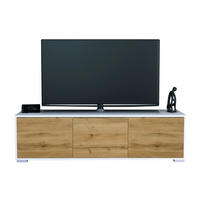 TV-BOARD Elena, Lowboard mit Push-to-Open, Made in Germany, Moderner Fernsehschrank, Weiß matt/Eiche Evoke (152,5 x 43 x 37 cm) - Eiche Wotan, Holzwerkstoff (152.5/43/37cm) - InnoFurn