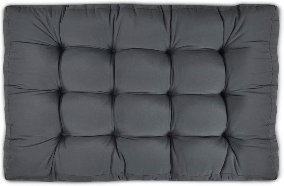 PALETTENKISSEN ECO Style Sitz 120x80x15cm Graphitgrau + Rücken (1tlg) - Dunkelgrau, Textil (80/15/120cm) - Beautissu 