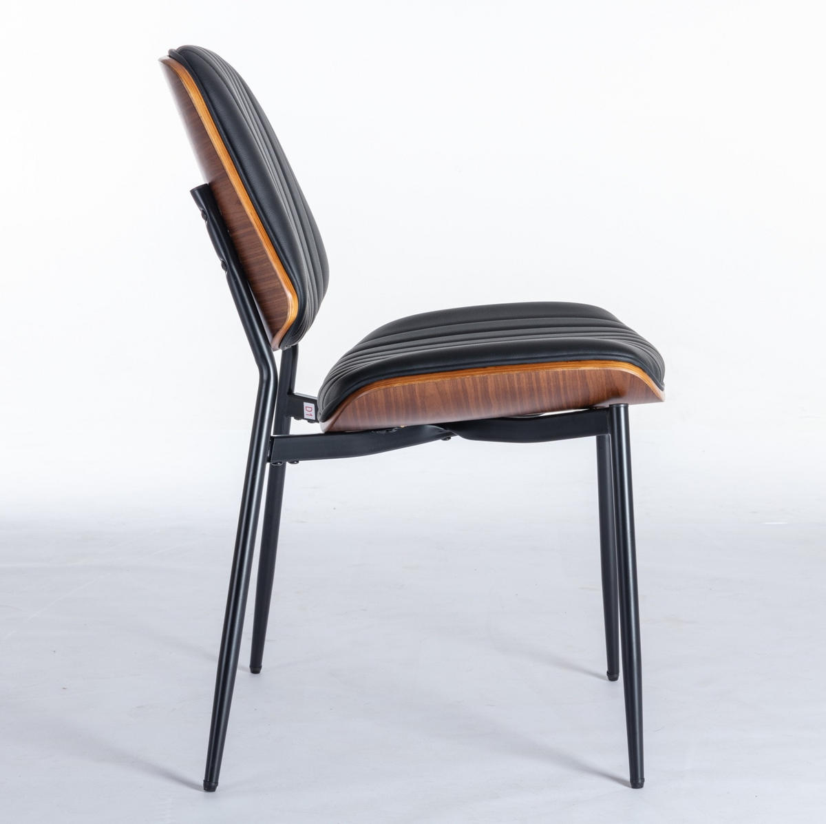 ESSZIMMERSTUHL 2er-Set Mid-Century PU-Leder Schwarz - Schwarz, Metall (48.3/83.3/57.4cm) - Meubliv