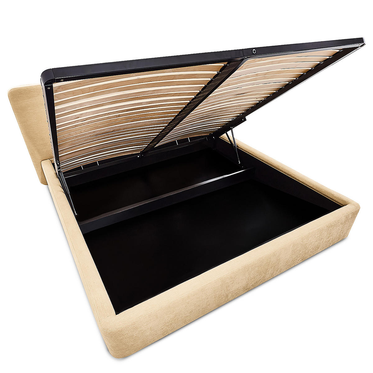 POLSTERBETT - Creme, Holz/Textil (200/200cm) - home24