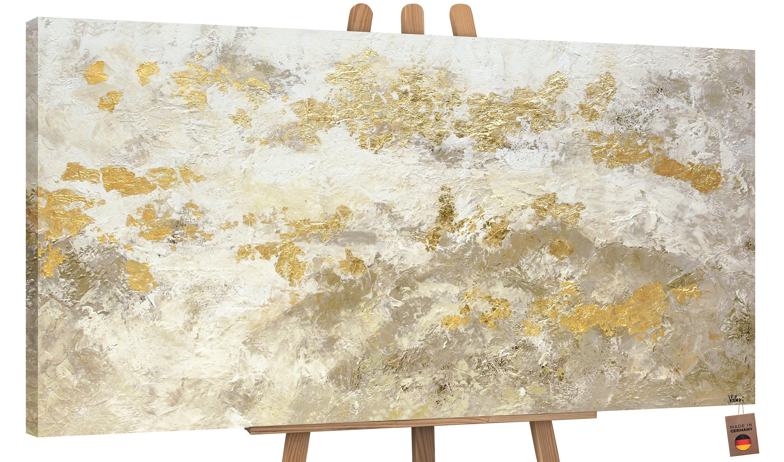 GEMÄLDE Glänzendes Gold auf Keilrahmen 200x100 cm - Goldfarben, Holz (200/100cm) - YS-art gallery