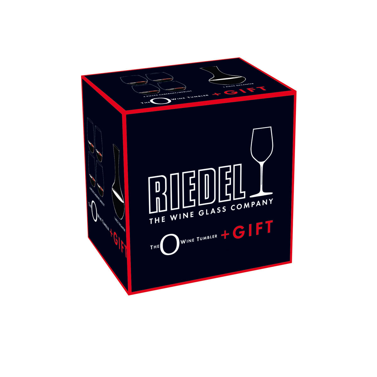 WEINGLAS O, 4er Weingläser & Dekanter Syrah, hochwertiges Glas - Transparent, Glas (0.4L) - Riedel