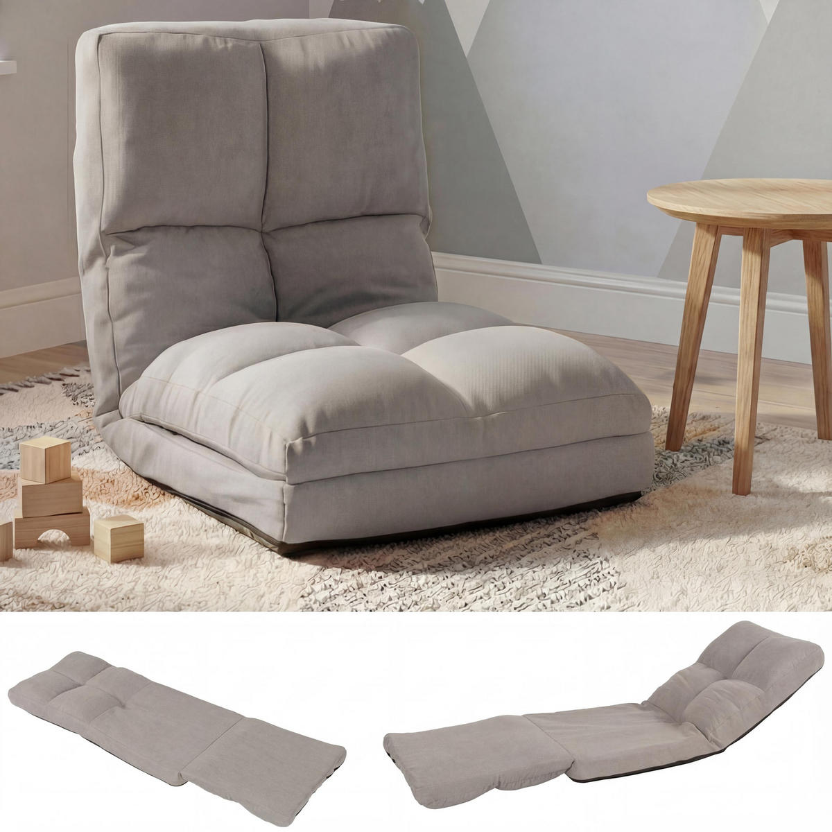 BODENSESSEL Hellgrau - Hellgrau, Textil (54/58/63cm) - MCW